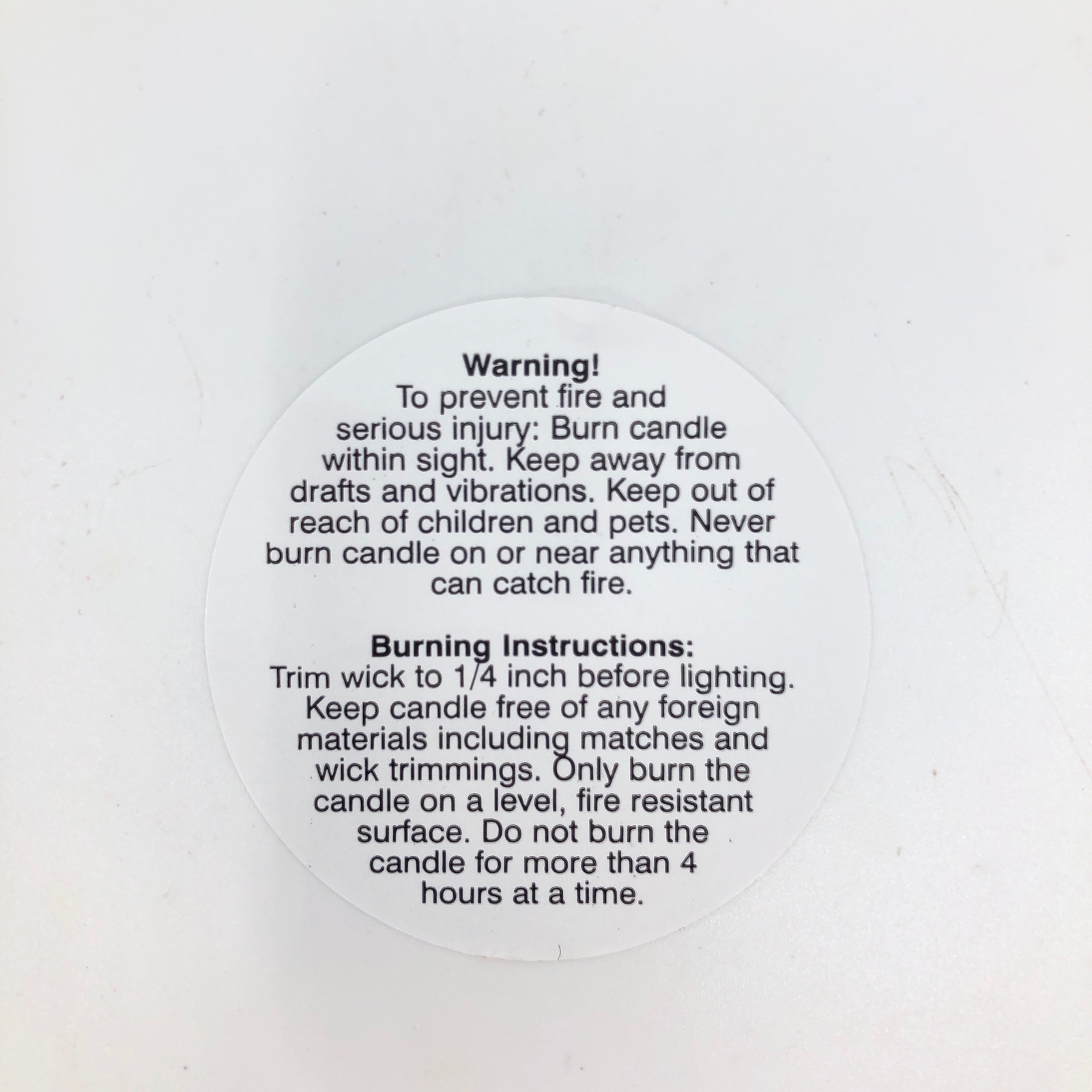 Large (5cm) Warning Labels